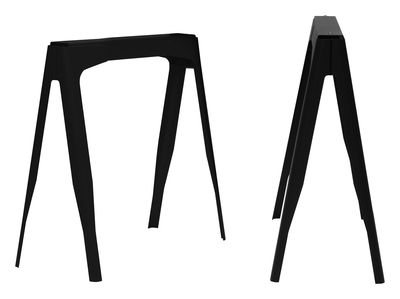 Furniture - Office Furniture - Y Pair of trestles - Lacquered steel - Set of 2 by Tolix - Glossy lacquered black - Lacquered recycled steel