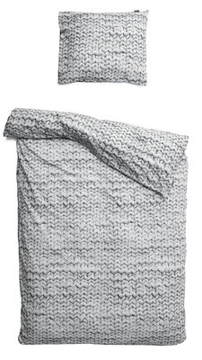 Déco - Textile - Parure de lit 2 personnes Twirre / 240 x 220 cm - Snurk - Tricot Gris - Percale de coton
