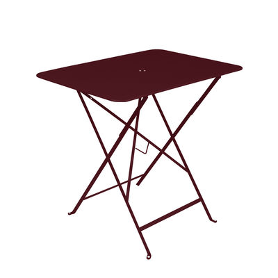 Outdoor - Tavoli  - Tavolo pieghevole Bistro - / 77 x 57 cm - 4 persone / Foro per ombrellone di Fermob - amarena - Acciaio laccato