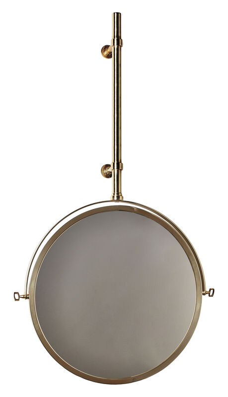 Decoration - Mirrors - MbE Wall mirror metal glass gold mirror Adjustable - Ø 44 cm - DCW éditions - Brass - Glass, Polished brass