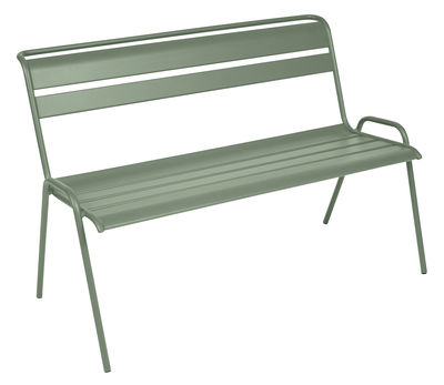 Furniture - Benches - Monceau Bench with backrest - 2/3 seaters - L 116 cm by Fermob - Cactus - Painted steel