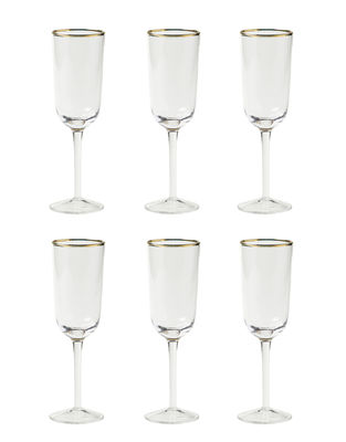Tableware - Wine Glasses & Glassware - Decò Champagne glass - / Set of 6 - H 19.5 cm by Bitossi Home - Transparent - Blown glass