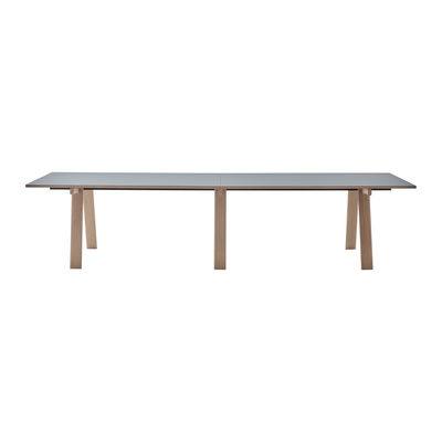 Mobilier - Tables - Table rectangulaire Ambrosiano / Stratifié Fenix - 330 x 90 cm - 8 à 10 personnes - Zanotta - Gris / Pied chêne - Chêne rouvre massif, Particules de bois plaqué stratifié Fenix