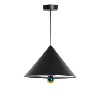 Lighting - Pendant Lighting - Cherry Large Pendant - / LED - Ø 50 x H 38 cm by Petite Friture - Black / Iridescent sphere - Aluminium