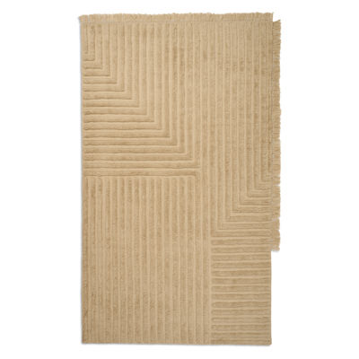 Interni - Tappeti - Tappeto Crease Wool Large - / 250 x 160 cm - Lana tessuta e trapuntata a mano di Ferm Living - 250 x 160 cm / Sabbia - Lana