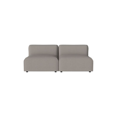 Canapé modulable 2 places Gris Tissu Moderne Confort Promotion