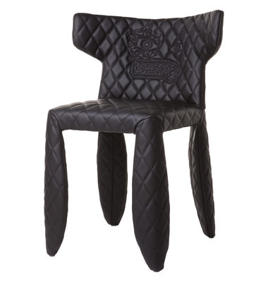 Möbel - Stühle  - Monster Gepolsterter Sessel Modell mit Stickerei - Moooi - Schwarz - bestickt - Synthetik-Leder