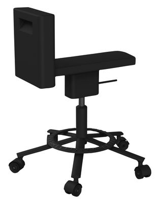 Geschenke - Idées cadeaux Must have - 360° Chair Stuhl mit Rollen Rollen - Magis - Schwarz - gefirnister Stahl, Polyurhethan