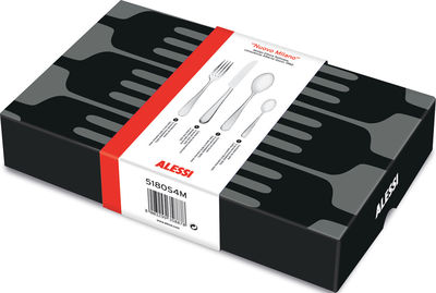 Tableware - Cutlery - Nuovo Milano Cutlery set by Alessi - Polished steel - Polished stainless steel