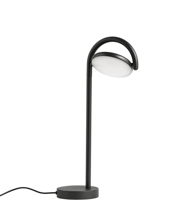 Luminaire - Lampes de table - Lampe de table Marselis métal noir / Diffuseur orientable - H 38 cm - Hay - Noir - Acier, Aluminium, Fonte de sable, Nylon, Polycarbonate