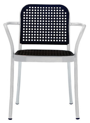 Furniture - Chairs - Silver Armchair - Aluminium & plastic by De Padova - Satined alu/ Noir - Polypropylene, Satin aluminium