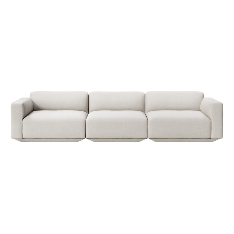 Möbel - Sofas - Sofa Develius D textil beige / 4-Sitzer - L 309 cm - &tradition - Stein (Stoff Linara Stone 266) - Gewebe, Holz, HR-Schaum