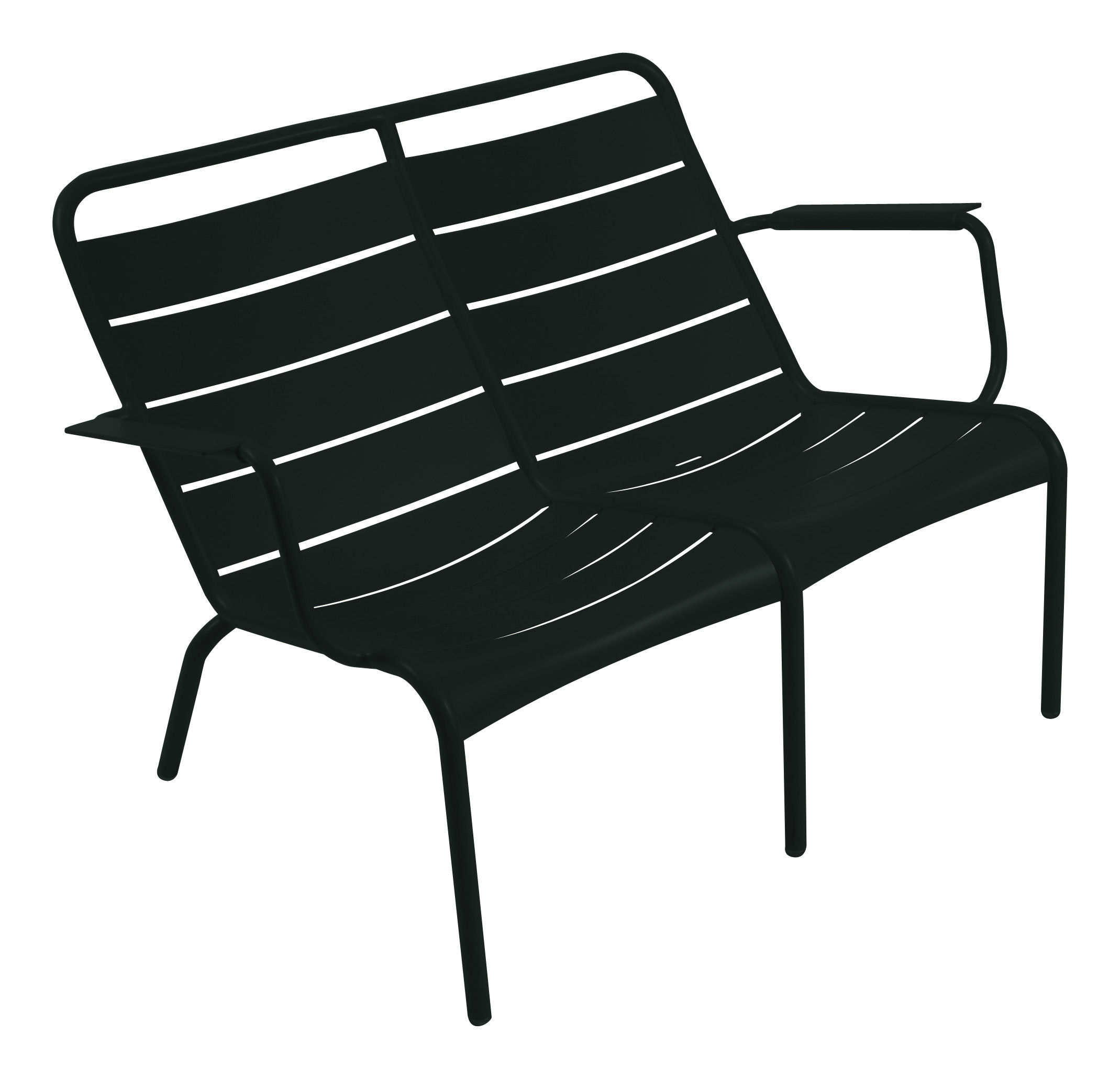 Banc avec dossier Luxembourg Duo Fermob - Noir | Made In ...