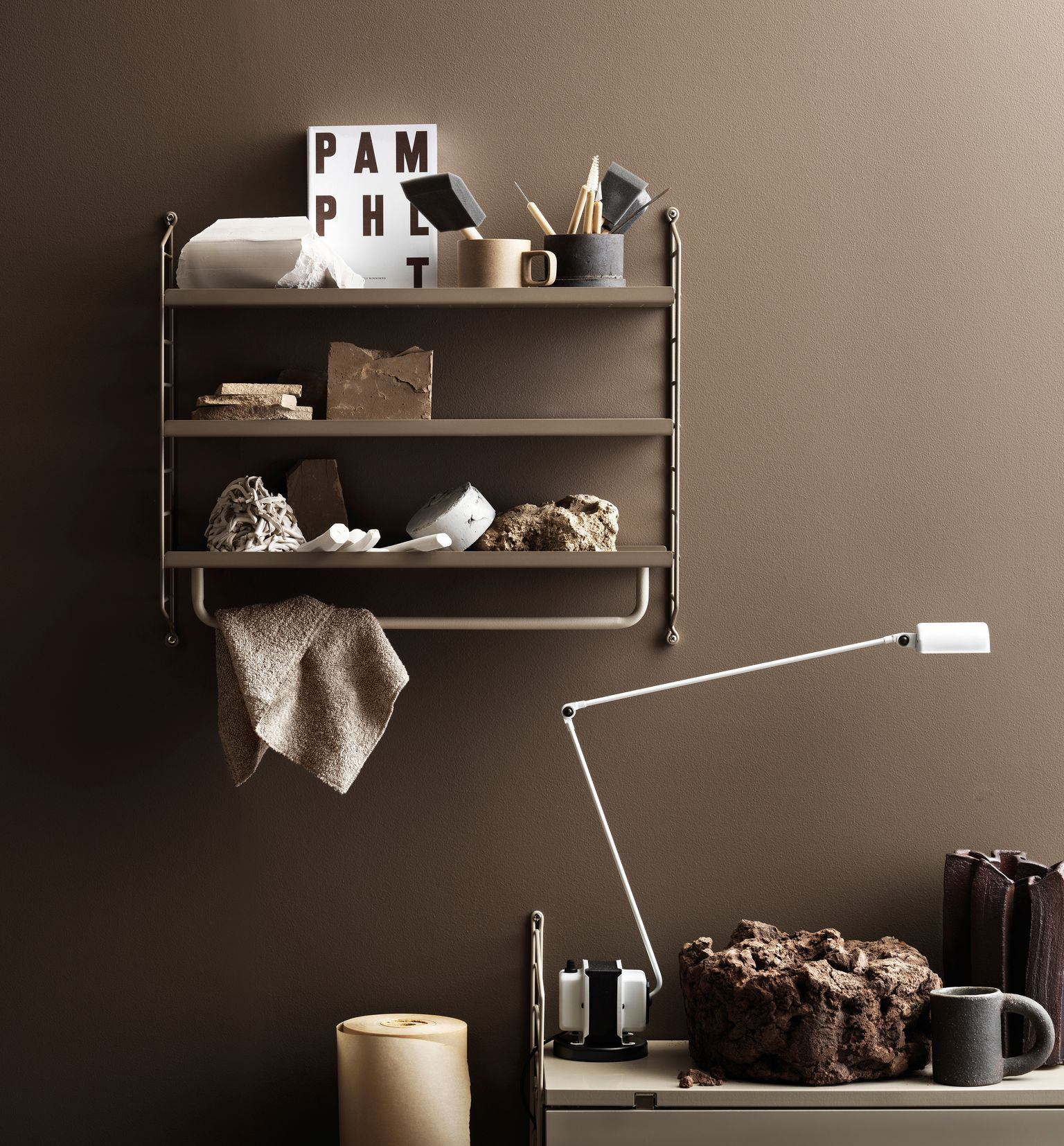 String Furniture String Pocket Metal Shelf white Made In Design UK
