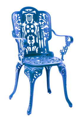 Mobilier - Chaises, fauteuils de salle à manger - Fauteuil Industry Garden / Métal ajouré - Seletti - Bleu ciel - Aluminium