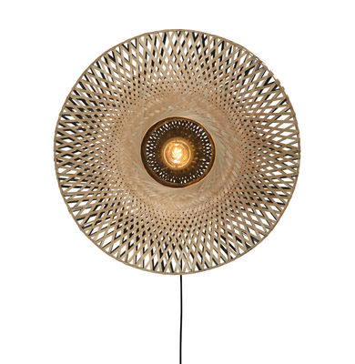 Illuminazione - Lampade da parete - Applique con presa Kalimantan Medium - / Bambù - Ø 60 cm di GOOD&MOJO - Ø 60 cm / Nero & naturale - Bambù