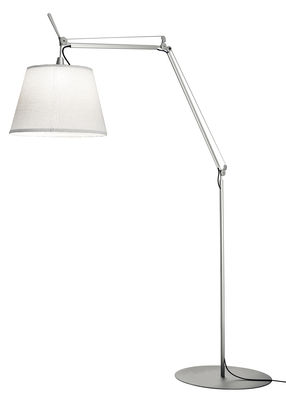 Lighting - Floor lamps - Tolomeo Paralume LED Outdoor Floor lamp - Outdoor - LED - H 132 to 298 cm by Artemide - White - Aluminium, Thuia fabric