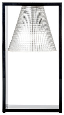 Luminaire - Lampes de table - Lampe de table Light-Air / Abat-jour plastique sculpté - Kartell - Plastique noir / Cadre cristal - Technopolymère thermoplastique