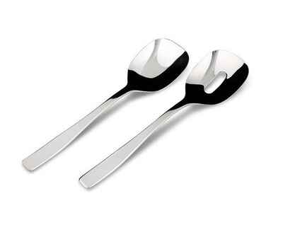 Tableware - Cutlery - KnifeForkSpoon Salad servers by Alessi - Shiny steel - Stainless steel 18/10