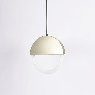 Illuminazione - Lampadari - Sospensione Percent LED - / Ø 30 cm - Forma appiattita di ENOstudio - Champagne - Acciaio verniciato, Vetro
