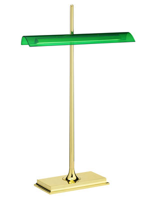 Lighting - Table Lamps - Goldman Table lamp by Flos - Green/ Brass structure - Methacrylate, Painted aluminium