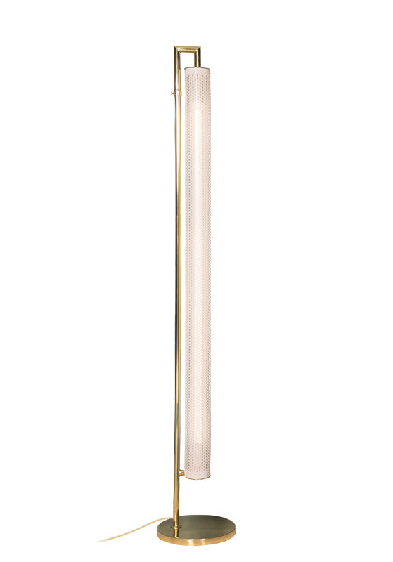 Lighting - Floor lamps - Pol Floor lamp gold metal / H 215 cm - Maison Sarah Lavoine - Brass / White cage - Steel