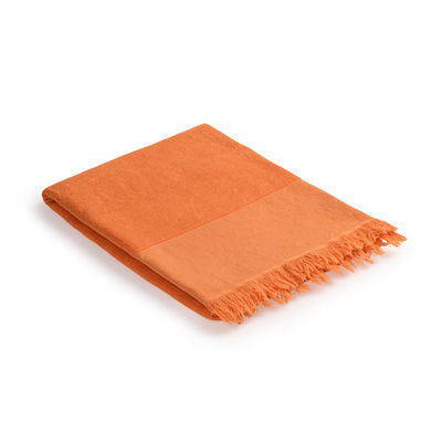 Déco - Textile - Fouta /  Serviette de bain - 93x 165 cm - Coton - Au Printemps Paris - Orange - Coton