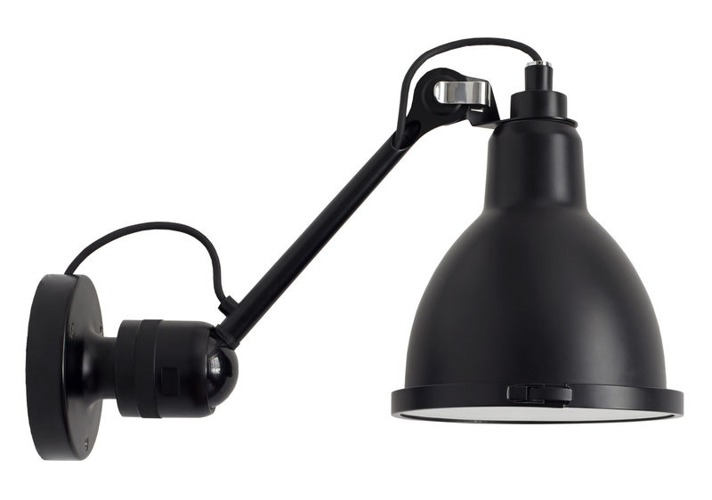 Lighting - Wall Lights - N°304 XL Wall light - / Outdoor - Arm: L 30 cm by DCW éditions - Lampes Gras - Mat black - Aluminium, Borosilicated glass, Celoron, Silicone, Steel