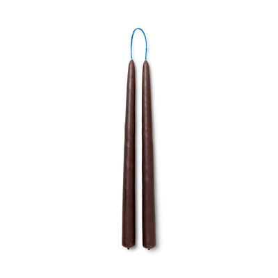 Image of Candela lunga Dipped - / Set di 2 - H 30 cm di Ferm Living - Marrone - Cera
