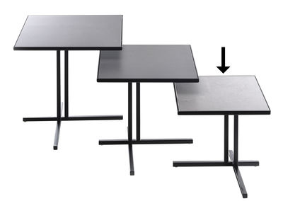 Furniture - Coffee Tables - K End table by MDF Italia - H 30 cm / Matt anthracite -  Grès cérame recyclé, Painted steel