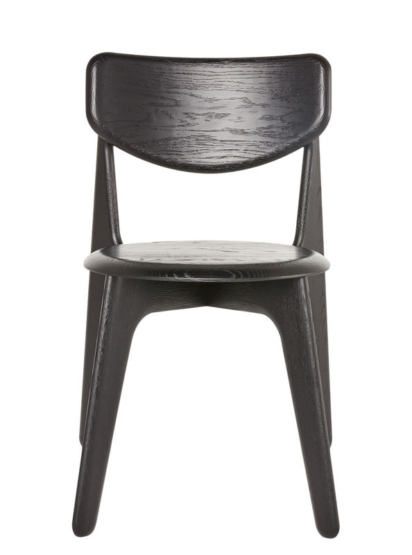 Furniture - Chairs - Slab Stacking chair wood black / Oak - Tom Dixon - Black - Tinted oak wood