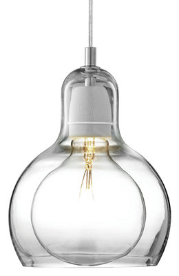 Luminaire - Suspensions - Suspension Mega Bulb / Ø 18 cm - Câble transparent - &tradition - Transparent / câble transparent - Verre soufflé bouche