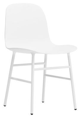 Mobilier - Chaises, fauteuils de salle à manger - Chaise Form / Pied métal - Normann Copenhagen - Blanc - Acier laqué, Polypropylène