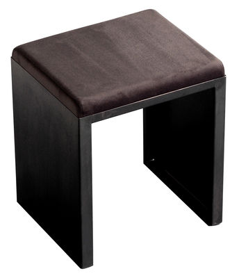 Furniture - Stools - Irony Stool by Zeus - H 48 cm - Leather, Phosphated steel