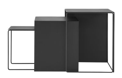 Furniture - Coffee Tables - Cluster Nested tables - Set of 3 nesting tables by Ferm Living - Black - Metal