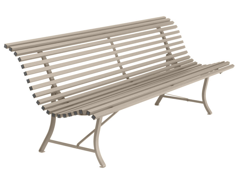 Fermob Louisiane Bench with backrest - grey | Made In Design UK