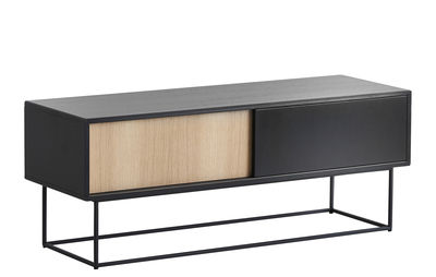 Furniture - Dressers & Storage Units - Virka Low Dresser - W 120 x H 47 cm by Woud - Natural wood / Black - Metal, Oak plywood