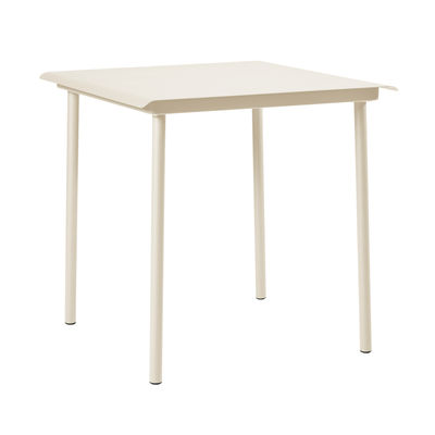 Tolix - Table carrée Patio en Métal, Acier inoxydable - Couleur Blanc - 84.9 x 84.9 x 75 cm - Design