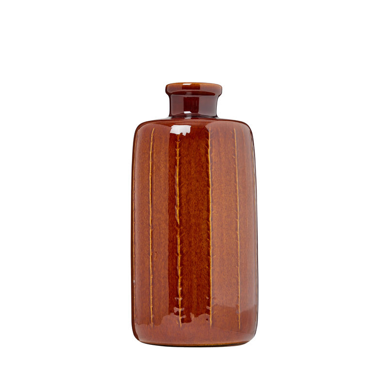 Décoration - Vases - Vase Mini céramique rouge / Ø 9 x H 20 cm - Maison Sarah Lavoine - Ecorce - Grès émaillé
