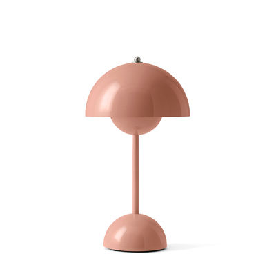 Lighting - Table Lamps - Flowerpot VP9 Wireless lamp - / H 29.5 cm - By Verner Panton, 1968 by &tradition - Powder pink - Polycarbonate