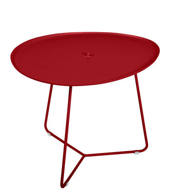 Arredamento - Tavolini  - Tavolino Cocotte - / L 55 x H 43,5 cm - Piano rimovibile di Fermob - Papavero - Acciaio verniciato