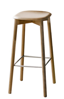Furniture - Bar Stools - Soft Edge 32 High stool - H 75 cm / Wood by Hay - Oak - Varnished oak plywood, Varnished solid oak