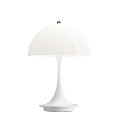 Illuminazione - Lampade da tavolo - Lampada senza fili Panthella Portable - / H 23 cm - Ricaricabile USB di Louis Poulsen - Bianco opalino - Acrilico, Alluminio pressofuso