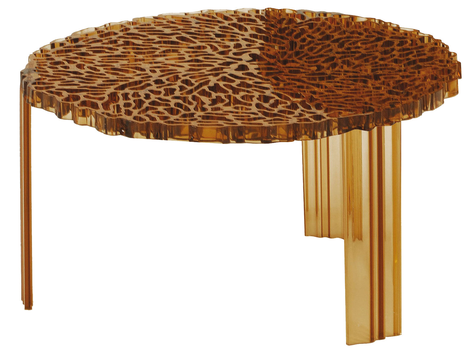 Table basse TTable Basso Kartell Ambre Transparent h 28 x Ø 50