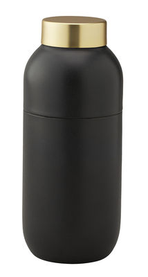 Tavola - Caffè - Agitatore per cocktail Collar - / 500 ml - Con dosatore 2 & 4 cl di Stelton - Nero opaco & ottone - 