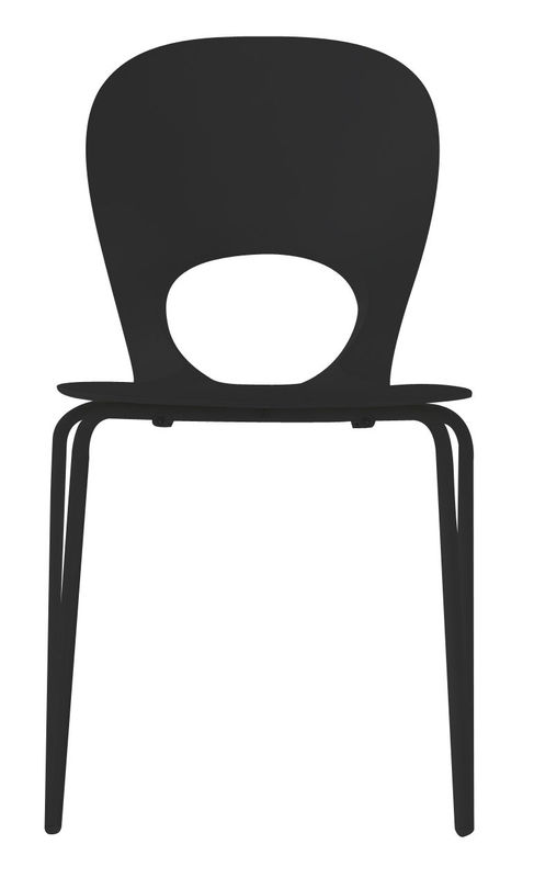 Mobilier - Chaises, fauteuils de salle à manger - Chaise empilable Pikaia plastique noir - Kristalia - Noir - Acier verni, Polyuréthane