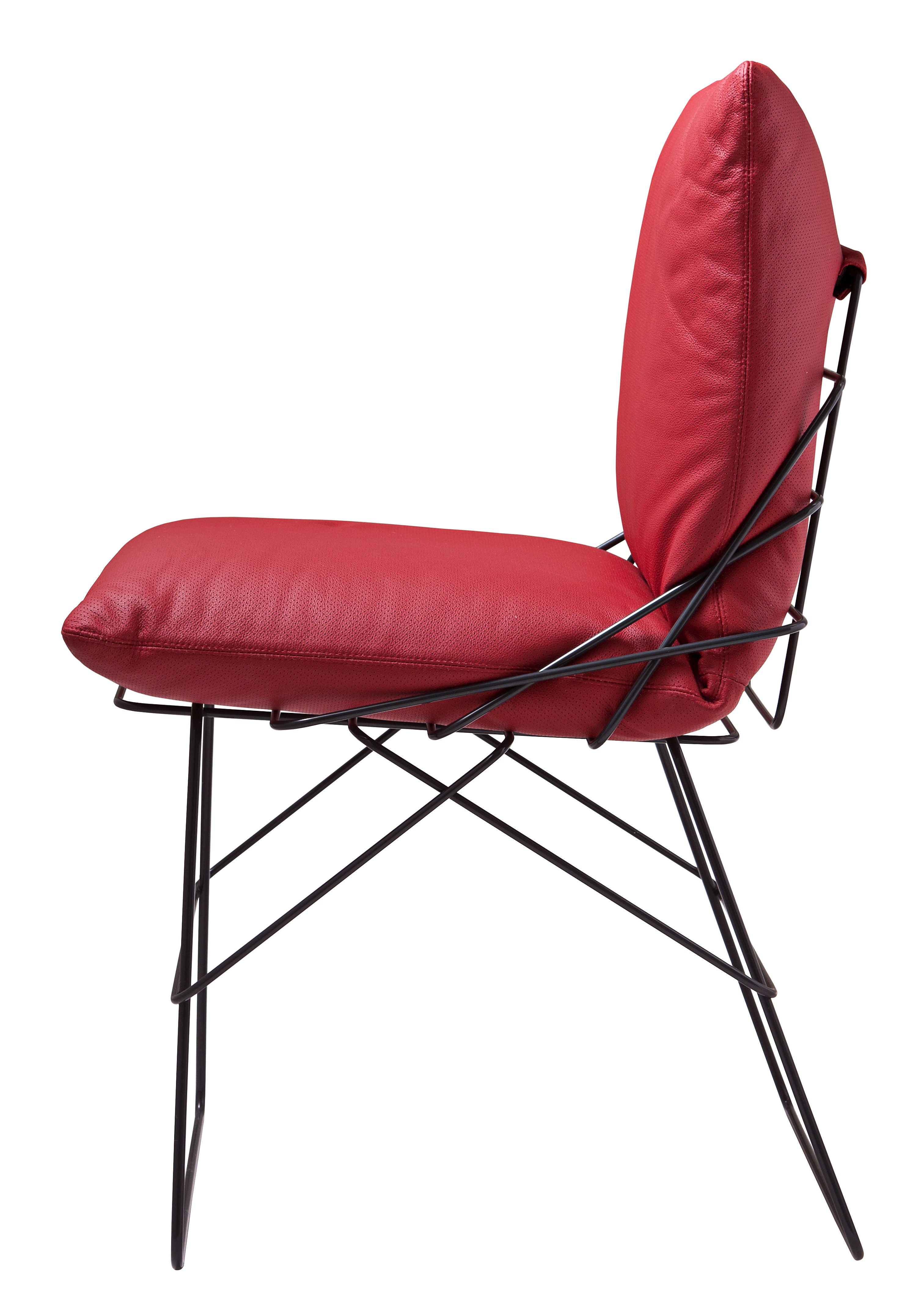 Chaise rembourrée Sof-Sof / Réédition 1972 - Driade rouge en cuir