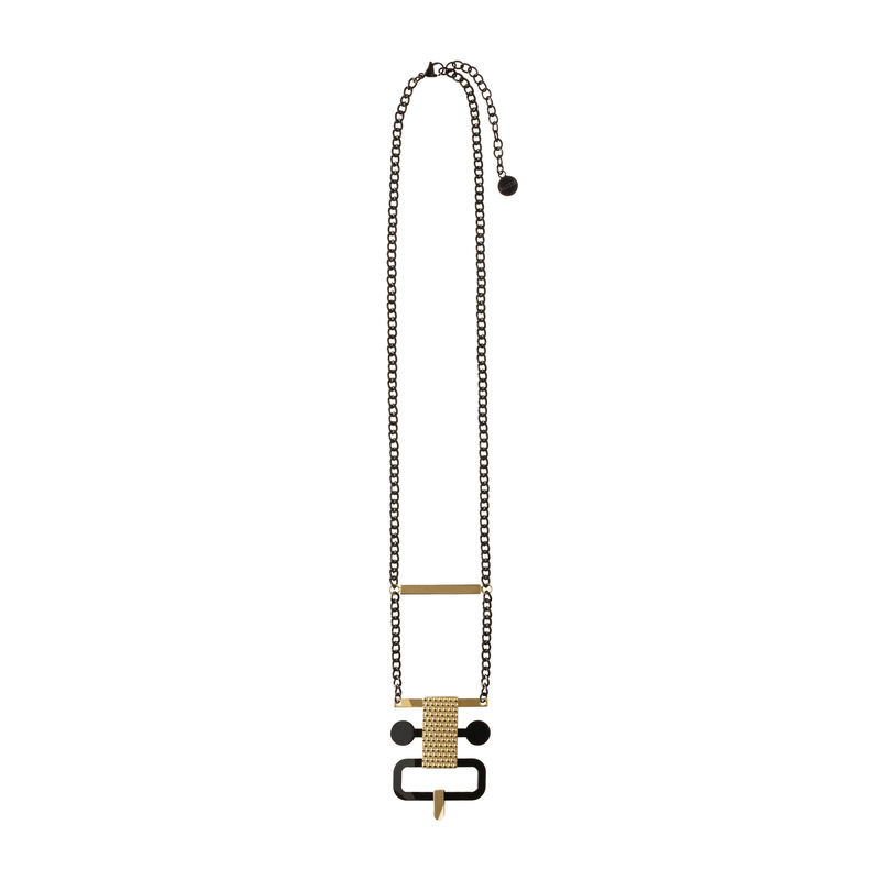 Accessoires - Schmuck - Halskette Venusia - Edone schwarz gold metall - Alessi - Goldfarben & schwarz - PVD-beschichteter Stahl
