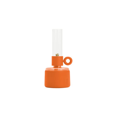 Déco - Bougeoirs, photophores - Lampe à huile Flamtastique XS / Pour l'intérieur - Ø 10,5 x H 22,5 cm - Fatboy - Orange - Aluminium, Silicone, Verre borosilicaté
