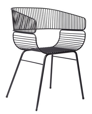 Mobilier - Chaises, fauteuils de salle à manger - Fauteuil Trame / Métal - Petite Friture - Noir - Acier thermolaqué